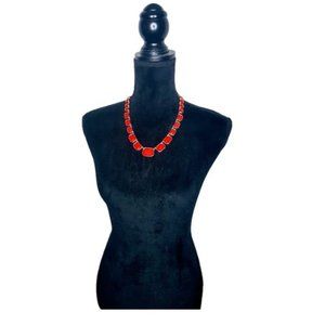 #J39 Red Choker Fashion Necklace